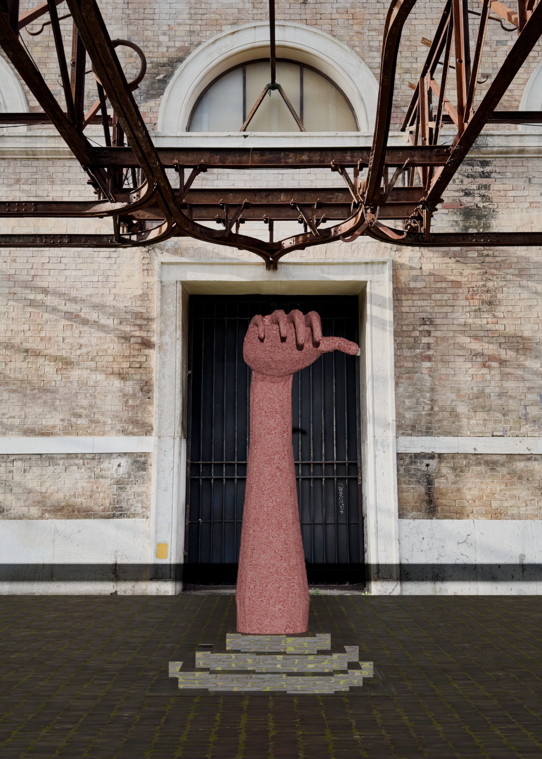 Immagine del rendering dell'opera realizzata da John Javier Zuniga Perez