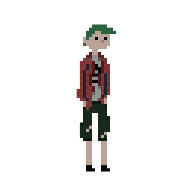 Immagine raffigurante un ragazzo in Pixel Art in stile punk