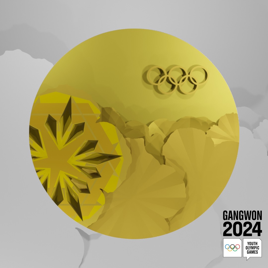 Immagine del rendering della faccia posteriore della medaglia realizzata da John Javier Zuniga Perez