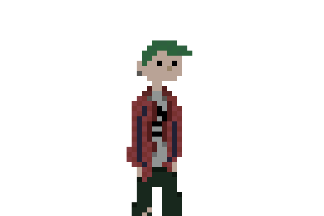 Immagine raffigurante un ragazzo in Pixel Art in stile punk